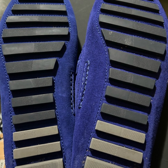 Blue Suede Hugo Boss Drimmo Moccasins 8 w/Matching Hugo Boss Calindo Belt 34 - Picture 8 of 8